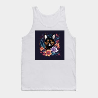 Floral Cat Tank Top